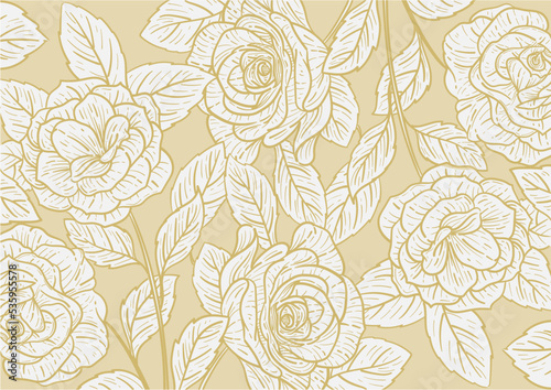 hand drawn colorful flower pattern for fabric