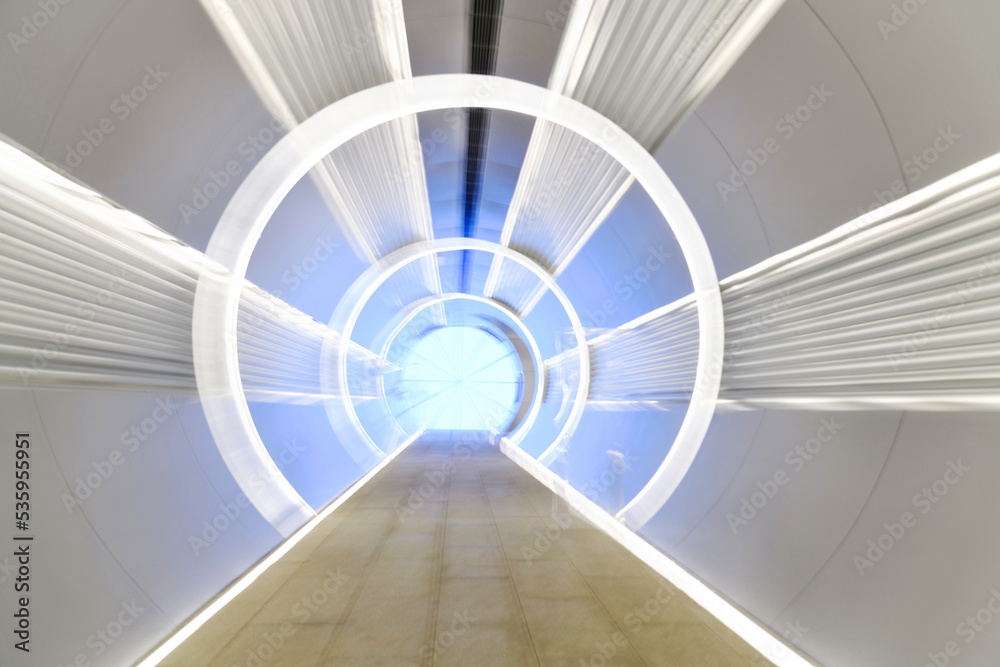 Background of long futuristic tunnel Background of long futuristic tunnel