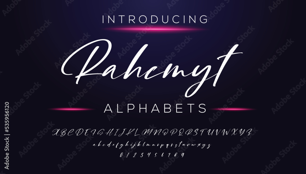  RAHCMYT Best Alphabet Boisterous Amazing Script Signature Logotype Font lettering handwritten