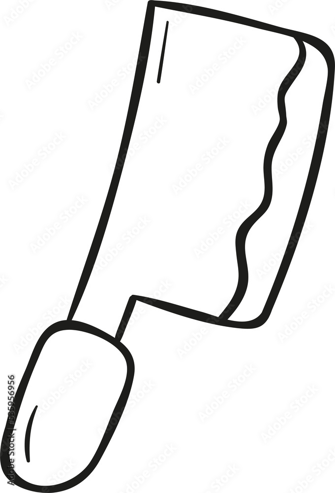 Fototapeta premium Knife hand drawn outline style