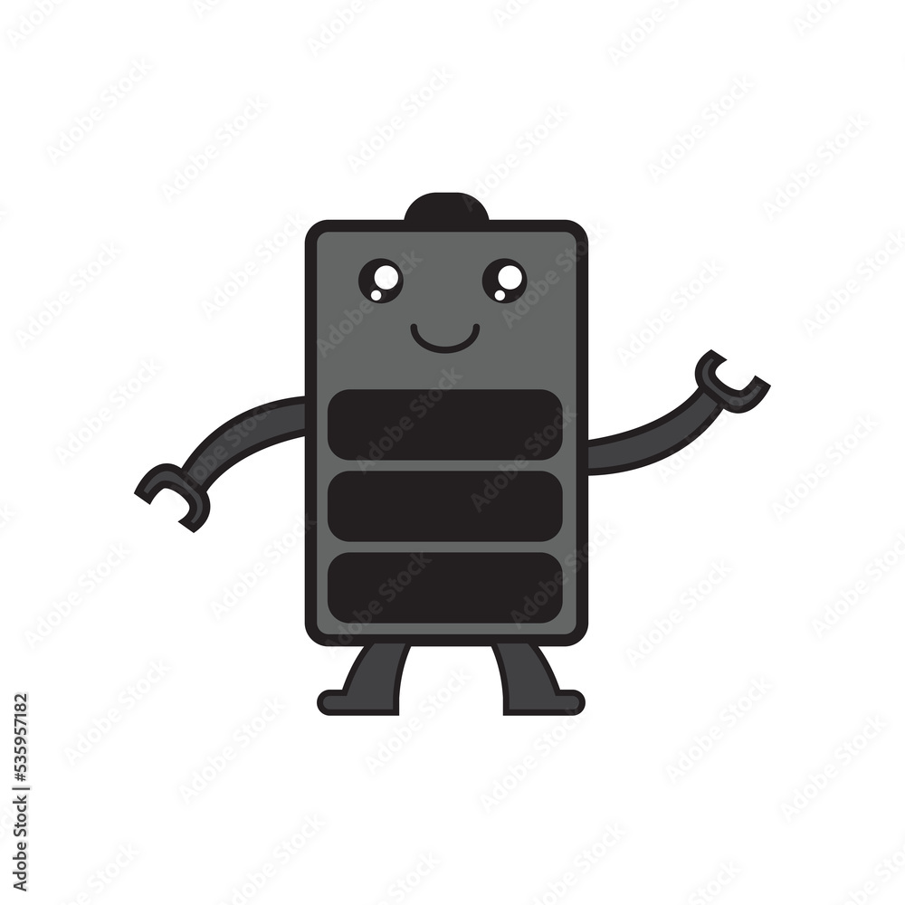 illustration vector graphic of battery doodle cartoon. illustration vector graphic of battery doodle cartoon.