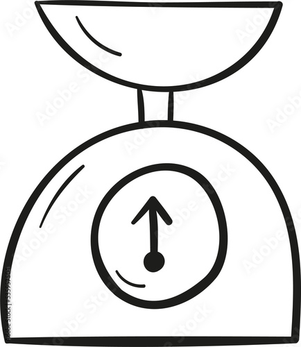 Free Download Weight scale hand drawn outline style - GFXLoad