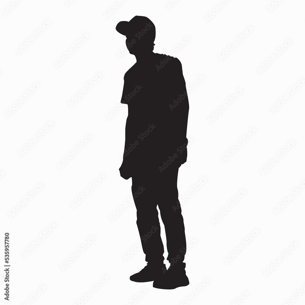 silhouette of a person wearing a hat