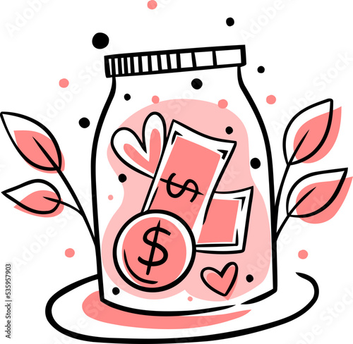 a cute illustration of charity can