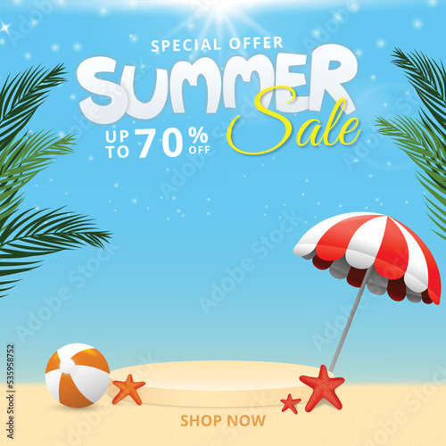 Summer Sale banner. Trendy texture. Season vocation, weekend.