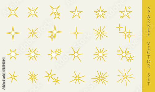 SET OF SPARKLE ELEMENTS FOR DESIGN. GRAPHIC ELEMENTS