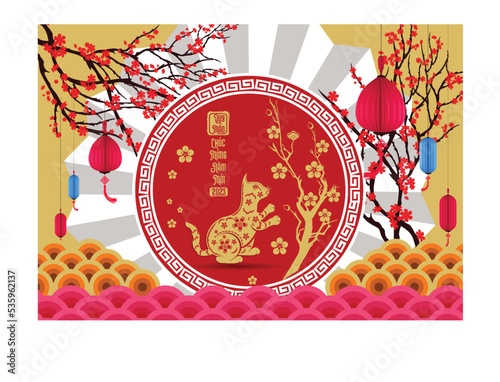 Happy lunar new year 2023, Vietnamese new year, Year of the Cat.