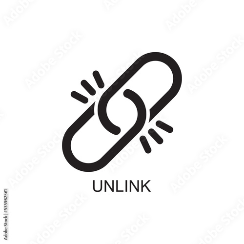 unlink icon , unsafe icon vector photo
