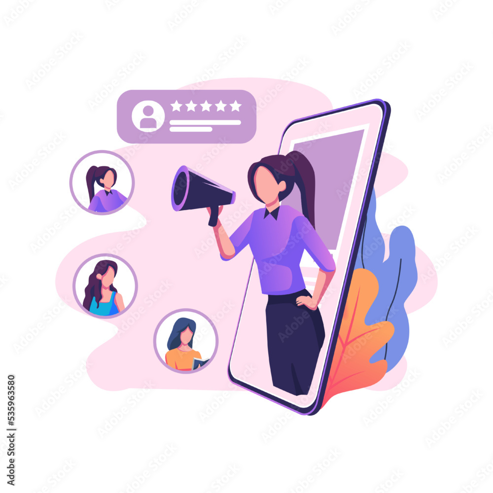 Ταπετσαρία Brand advocate flat style illlustration