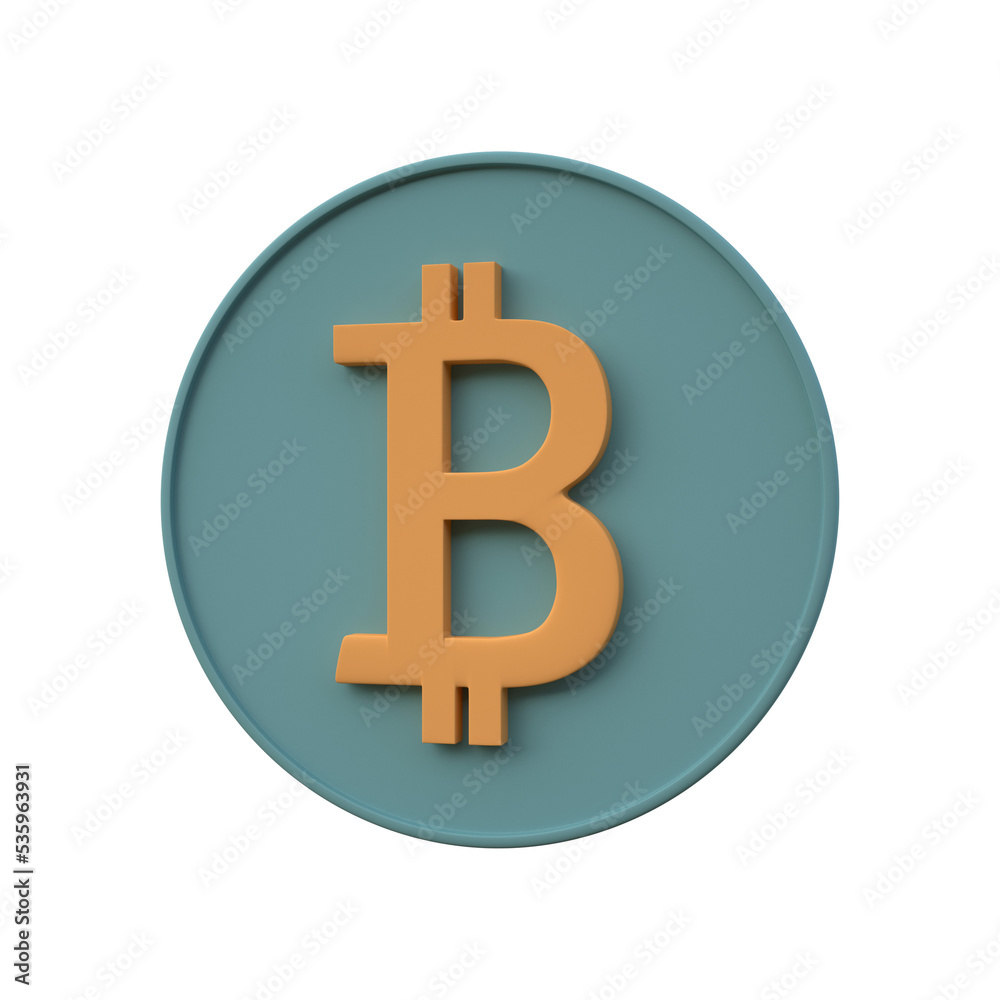 Bitcoin 3D icon isolated on transparent background Bitcoin 3D icon isolated on transparent background