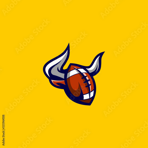 rugby bull logo vector graphic design
