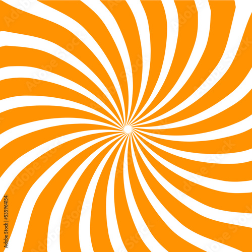 Retro Orange Sun Brust Horizontal