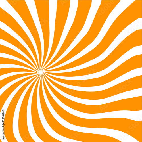 Retro Orange Sun Brust Horizontal