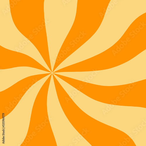 Retro Orange Sun Brust Horizontal