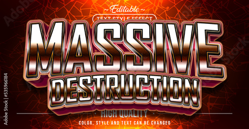 Editable text style effect - Massive Desctruction text style theme.