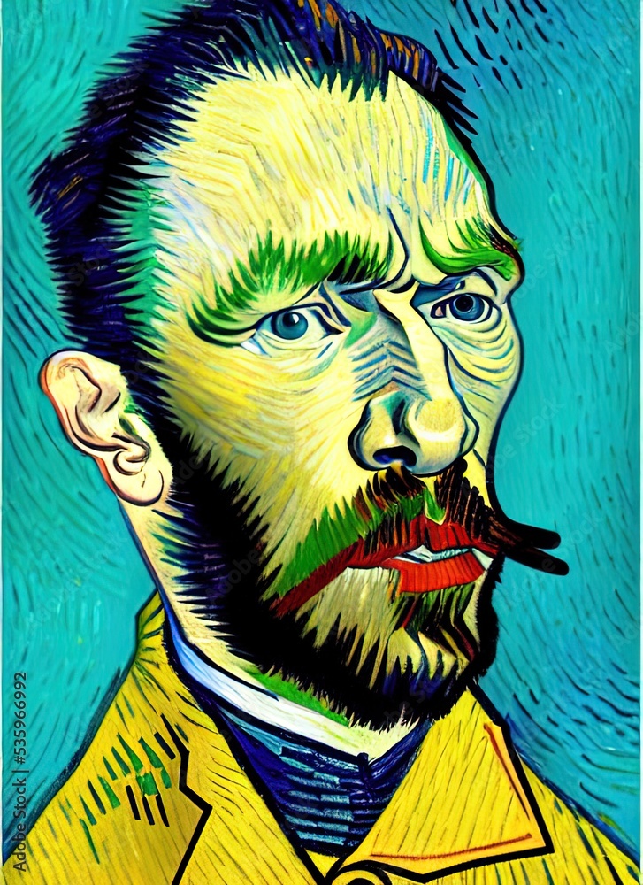 Vincent Van Gogh caricature portrait satire original art fair use