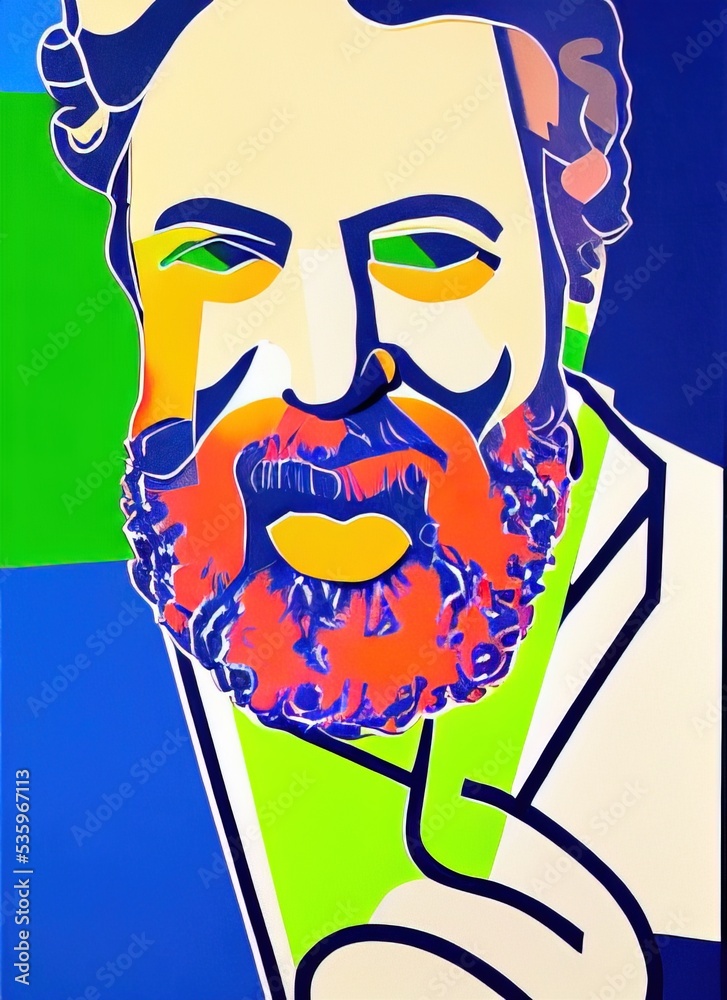 Alexander Graham Bell caricature portrait satire original art fair use