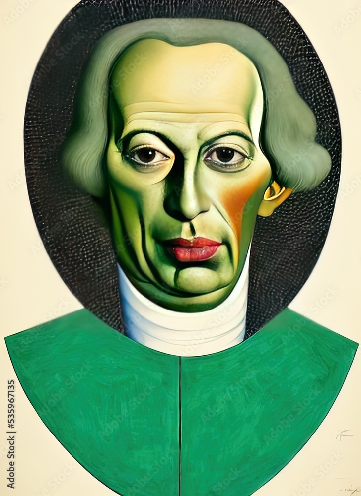 Immanuel Kant caricature portrait satire original art fair use