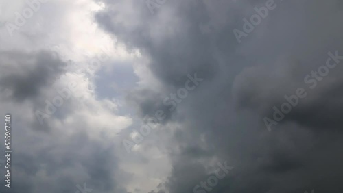 time lapse of dark rain clouds.