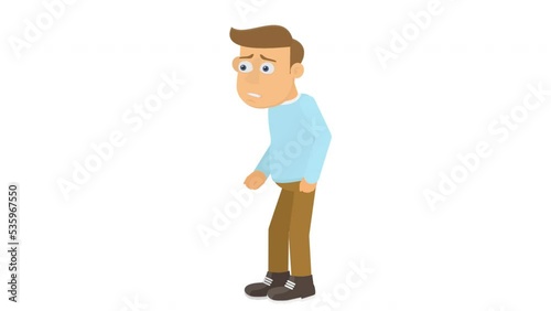 Fart. Animation a man farted, the alpha channel is turned on. Cartoon