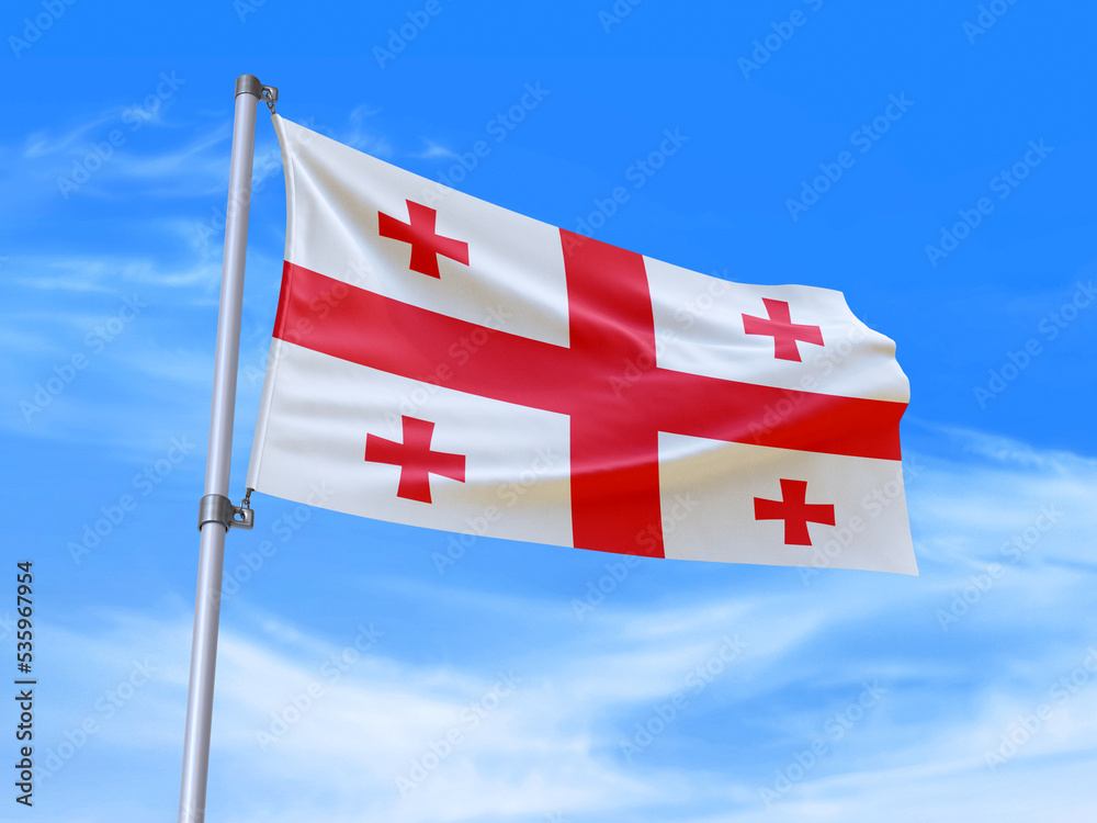 Georgia flag waving in the wind