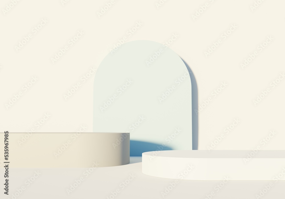 3d render abstract display podium platform for product presentation and advertising. Minimal scene backdrop with clean design. Vacant pedestal for mock up. Empty stage with pastel color for cosmetic. 3d render abstract display podium platform for product presentation and advertising. Minimal scene backdrop with clean design. Vacant pedestal for mock up. Empty stage with pastel color for cosmetic.