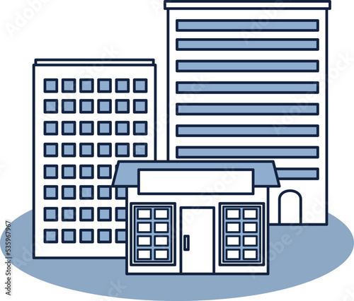 オフィスビルや中小企業の建物