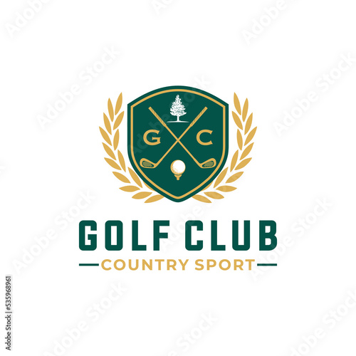 golf badge vector illustration. sport graphic template in emblem style.