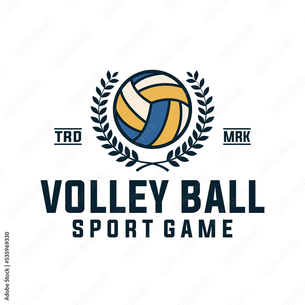 volleyball badge vector template. sport volley graphic illustration in emblem badge patch style.