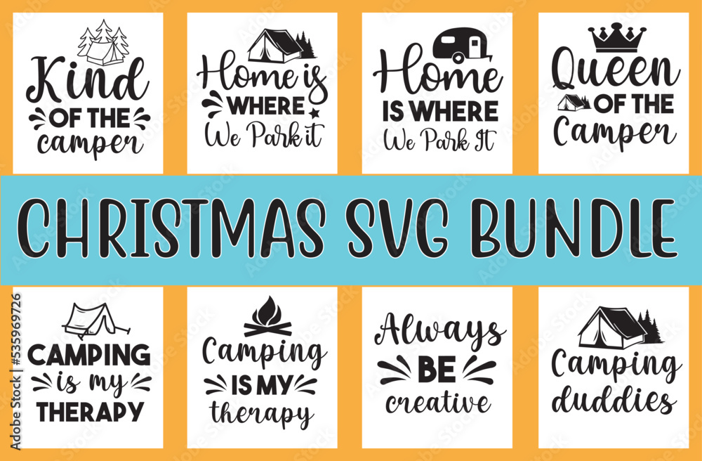Fototapeta premium Camping svg design bundle