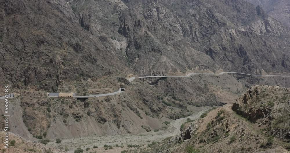 Long winding road in the mountain region of Al Baha in Saudi Arabia Long winding road in the mountain region of Al Baha in Saudi Arabia