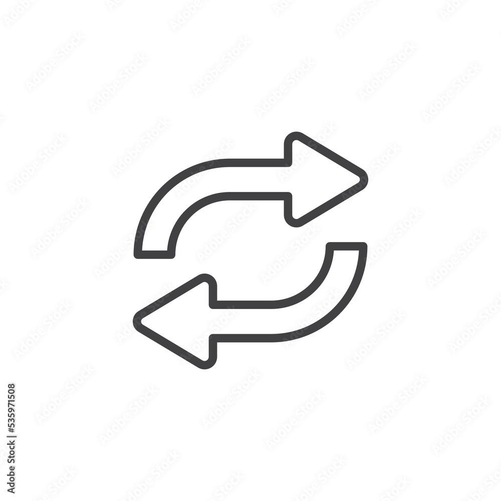Reverse arrows line icon Reverse arrows line icon