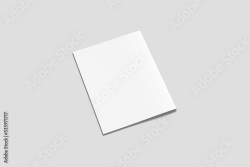 Blank back cover of us letter size brochure mockup