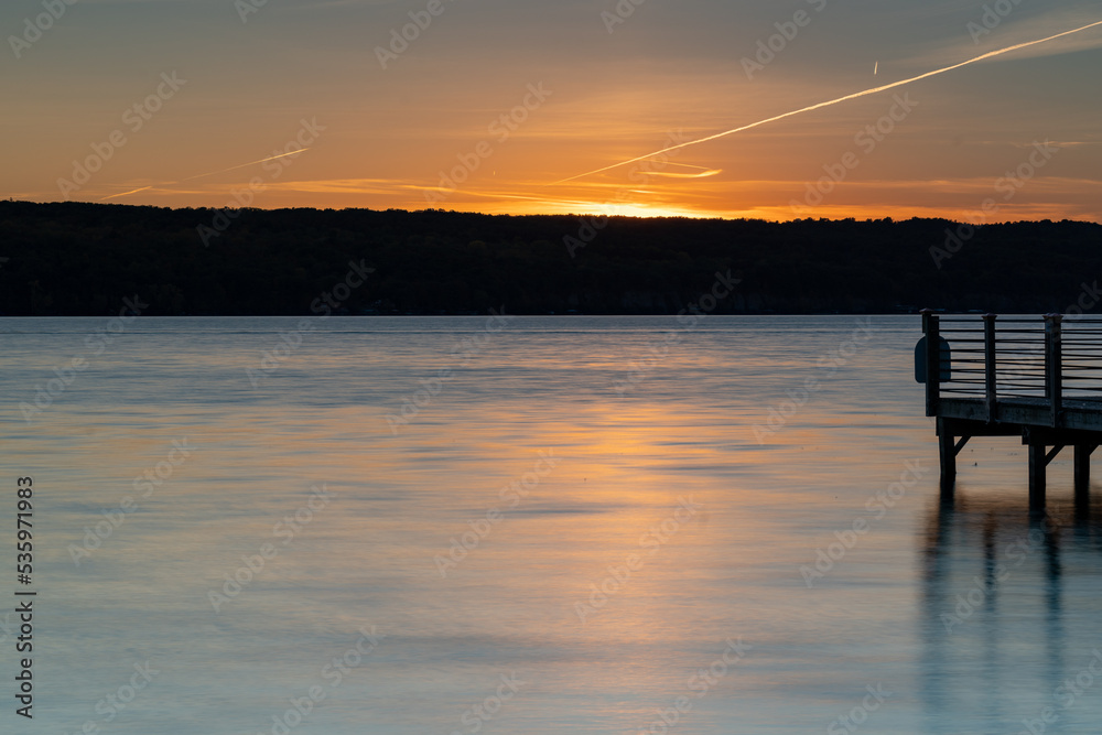 Sunset photo from Myers Point in Myers Park in Lansing NY, Tompkins