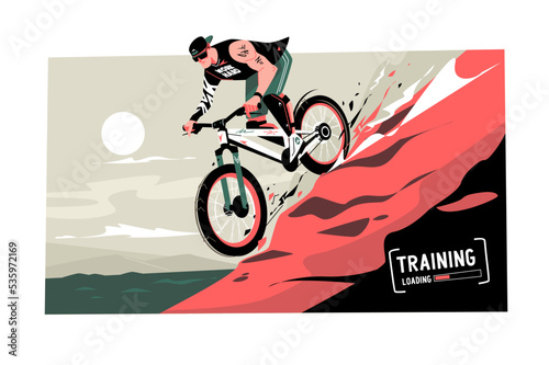 Mountain bike trails, bicycle and extreme sport