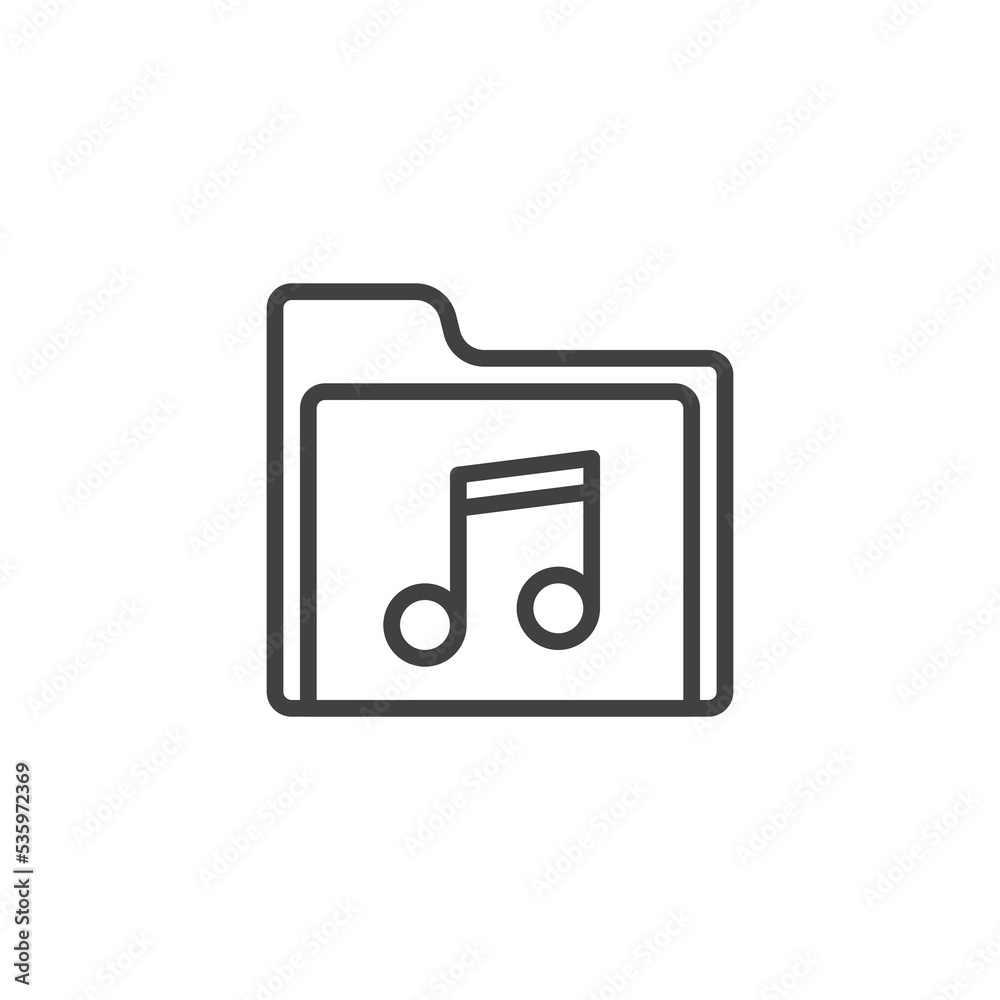 Music folder line icon Music folder line icon
