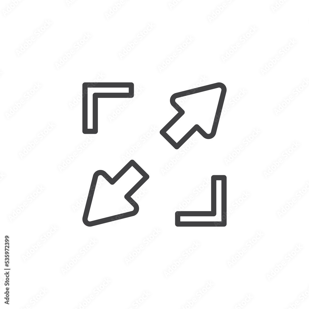 Full screen arrows line icon Full screen arrows line icon