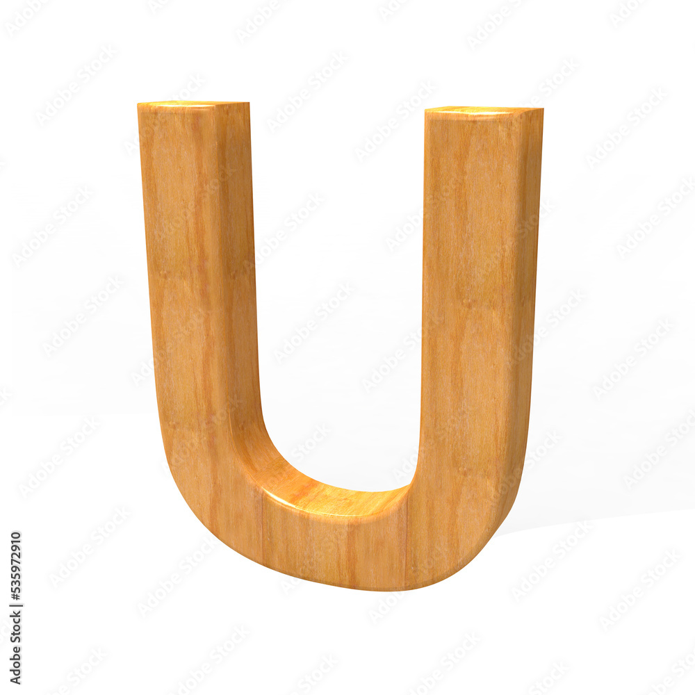 3D wood text alphabet letters