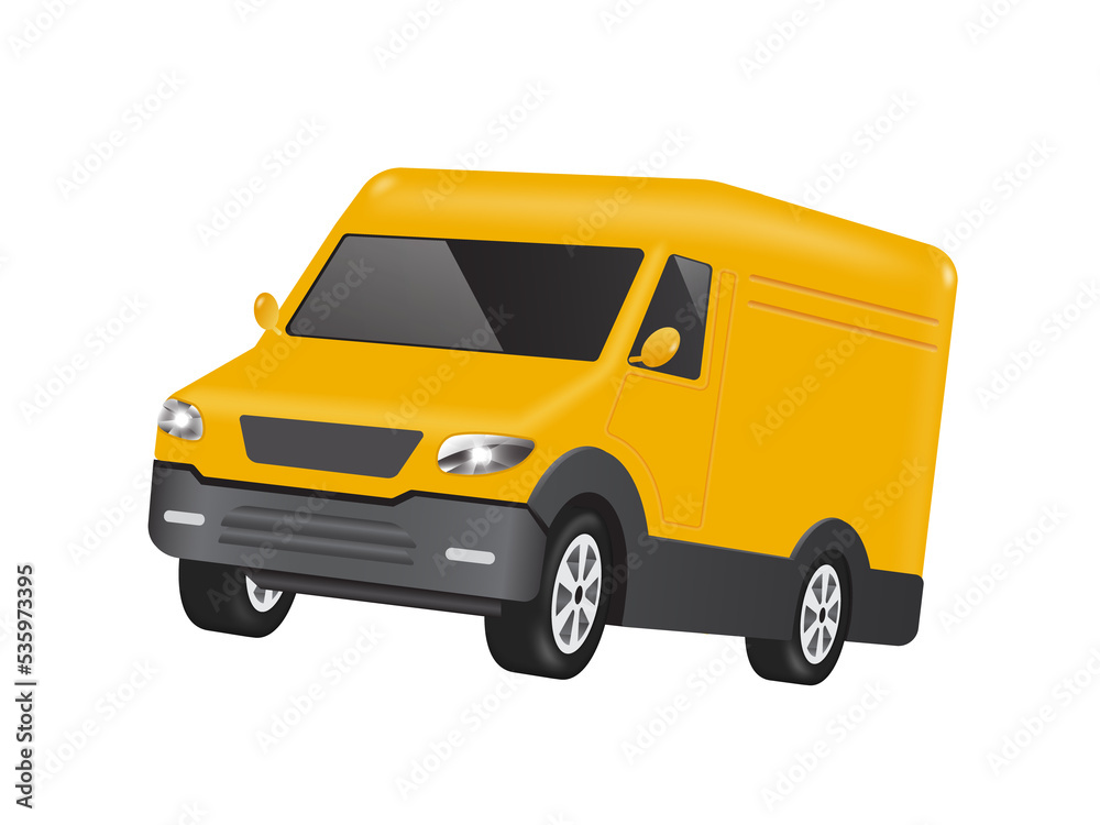 yellow delivery car