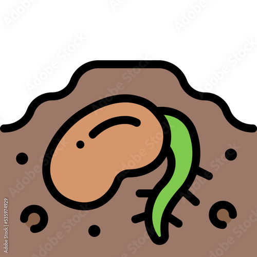 bean sprout filled outline icon