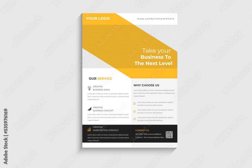 Corporate Business Flyer poster pamphlet brochure cover design layout background, vector template in A4 size - Vector