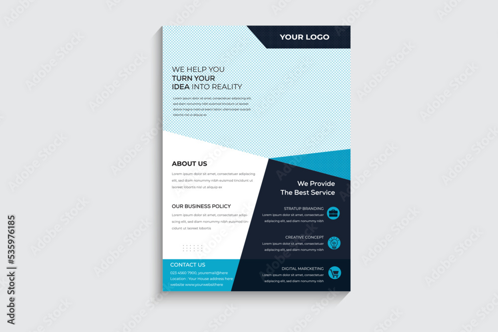 Corporate business brochure flyer design layout template in A4 size, with blur background, vector eps10. Corporate business brochure flyer design layout template in A4 size, with blur background, vector eps10.
