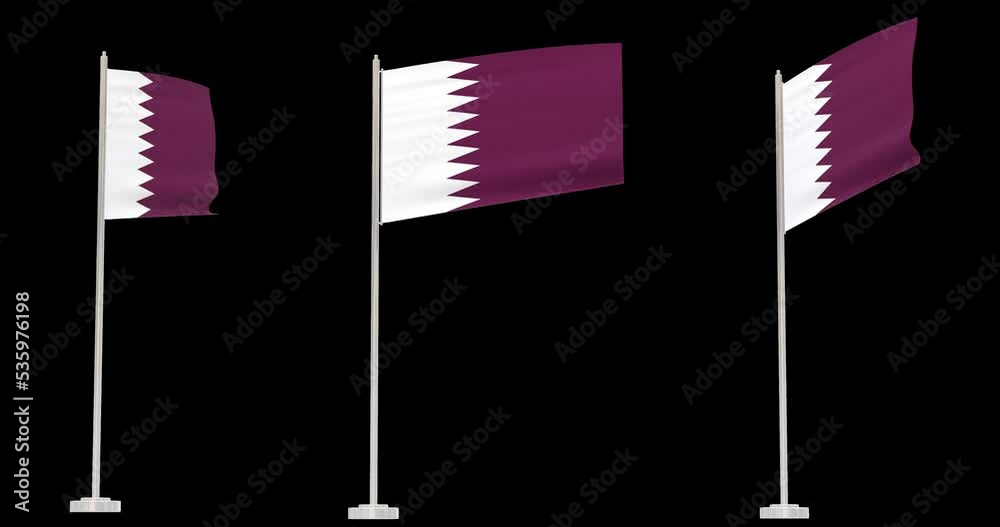 Qatar flag waving, alpha