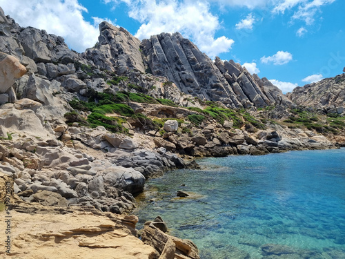 rocky bay Valla della Luna at Capo Testa, Sardinia, Italy