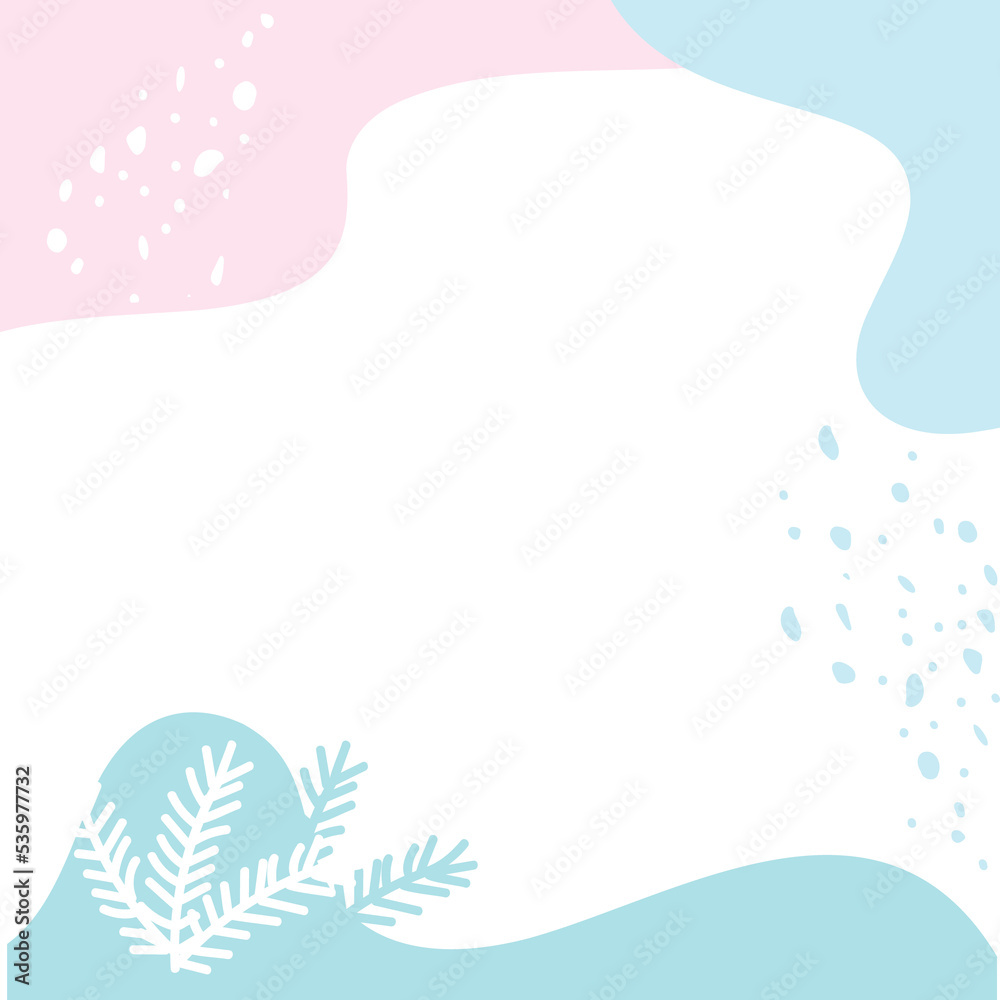 christmas card with snow flakes and fir branches. PNG frame with winter motifs christmas card with snow flakes and fir branches. PNG frame with winter motifs