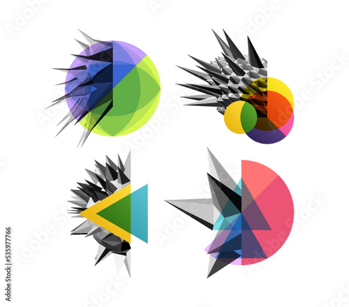 Abstract geometric design with gems structure. Vector illustration made of various overlapping elements. Applicable for banners, placards, posters, flyers.