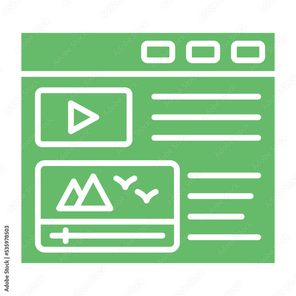 Video Content Multicolor Glyph Icon Video Content Multicolor Glyph Icon