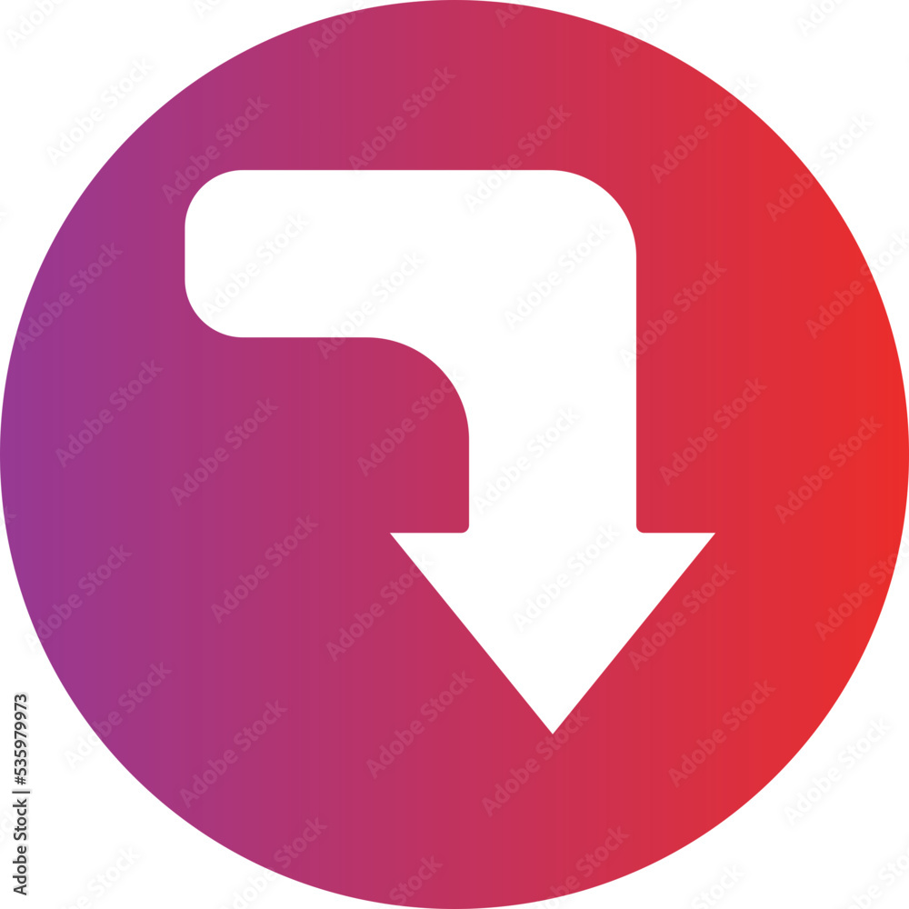 Turn Down Icon Style Turn Down Icon Style