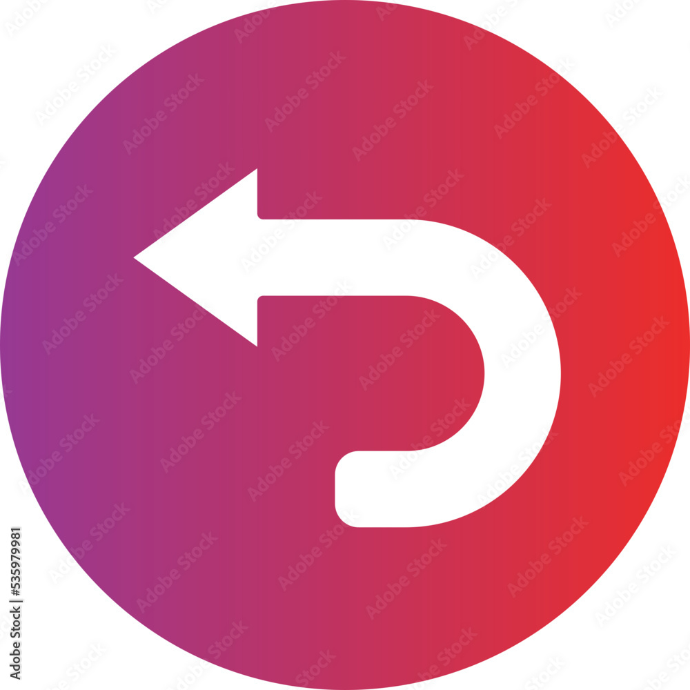 Curved Left Icon Style Curved Left Icon Style