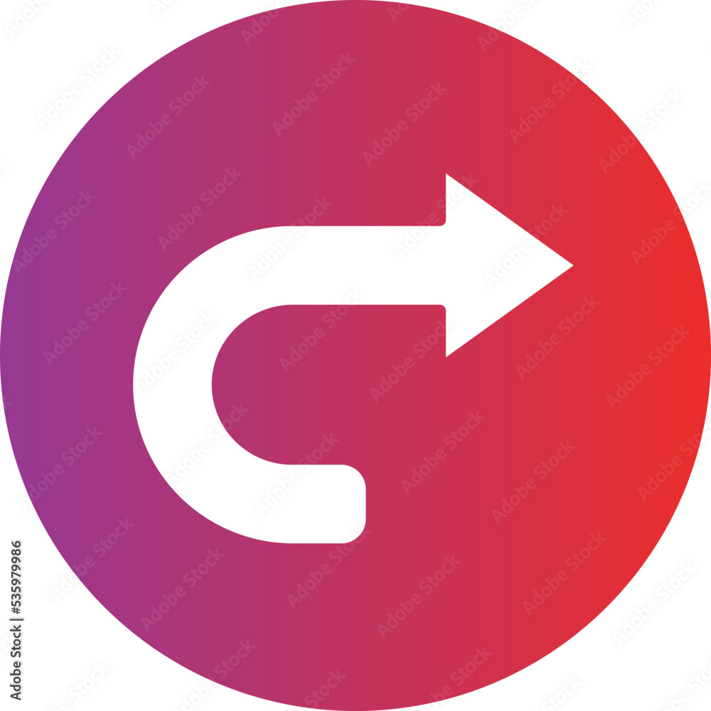 Curved Right Icon Style Curved Right Icon Style